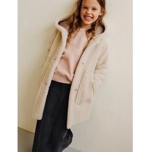 Double faced faux shearling coat